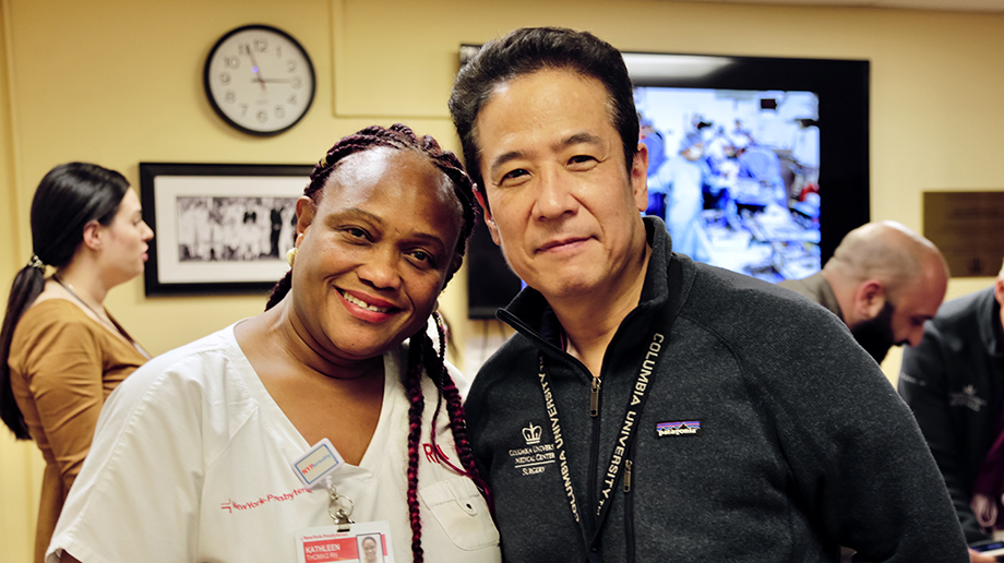  Tomoaki Kato, MD with Kathleen Thomas, RN in a surgical case planning meeting February of 2020.