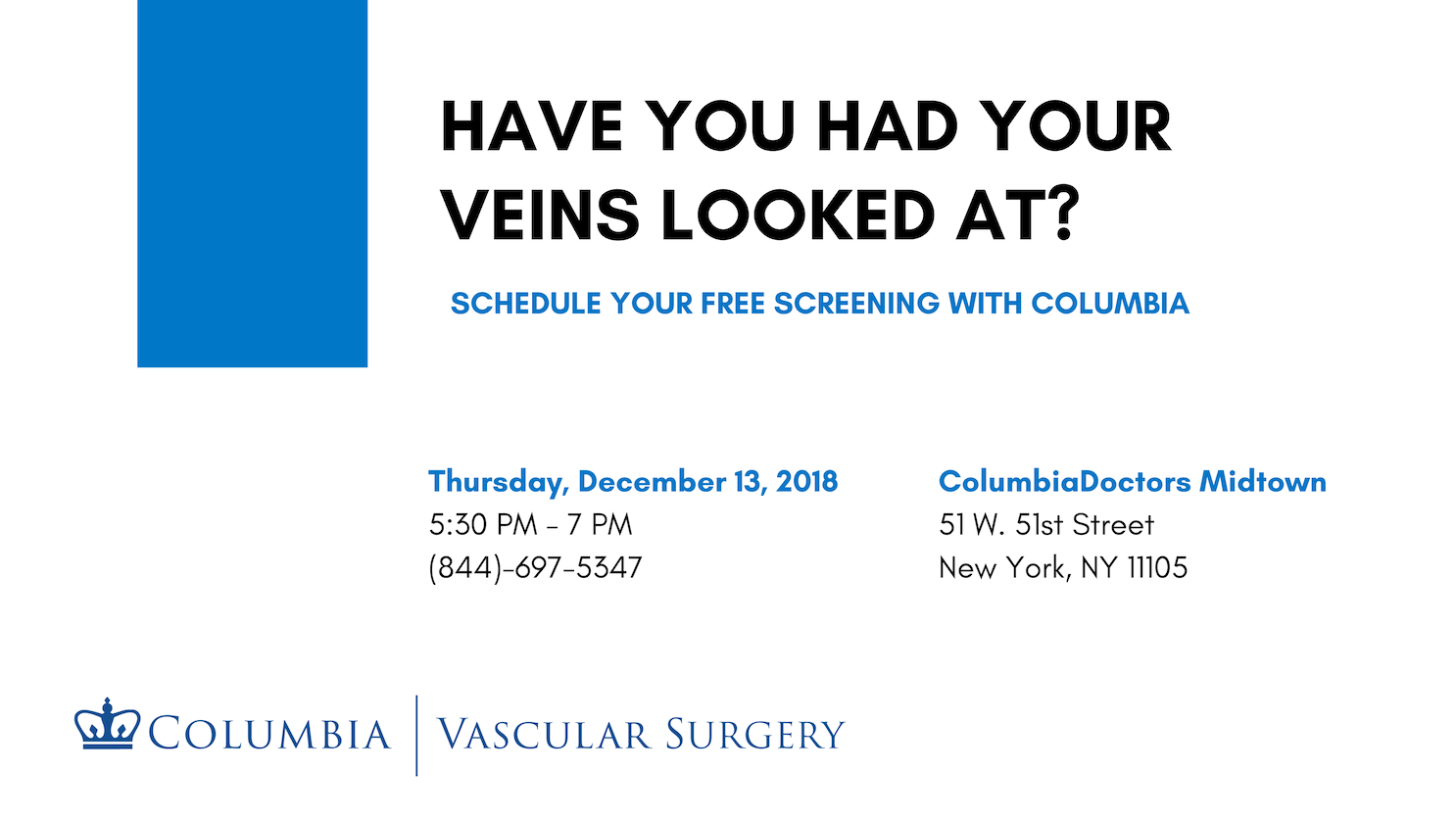 Banner: December Vein Screening