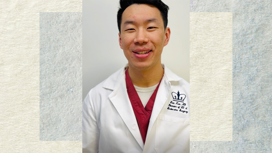 Photo of Endocrine Surgeon Dr. Eric Kuo in his white coat