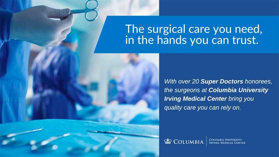 Banner: More than 20 Columbia Surgeons Named New York’s Super Doctors