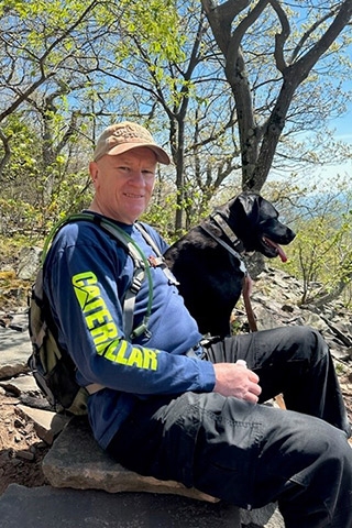 Declan and Quinn on the hiking trail.