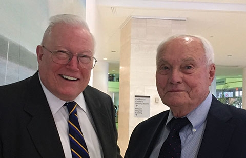 Dr. James Malm (right), first Chief of Cardiothoracic Surgery at NYP/Columbia with Dr. William Lovejoy, Professor Emeritus and Cardiologist.
