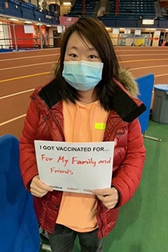 NYC resident Maple Wang shares why she got vaccinated. Photo courtesy of New York-Presbyterian Hospital.